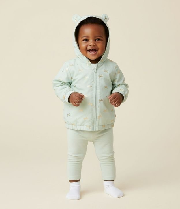 Campera Corta Viento Infantil con Estampa de Moñitas – Talle 0 a 18 Meses 1