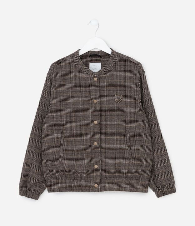 Campera Infantil Bomber en Oxford de Cuadros – Talle 5 a 14 años