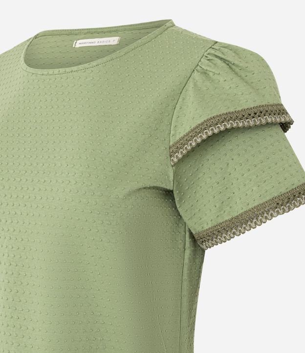 Blusa en Algodón con Detalle en Efecto Ganchillo en la Manga 7