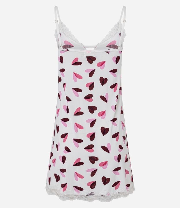 Camisón en Microfibra con Breteles Finos Ajustables y Estampa de Corazón 5