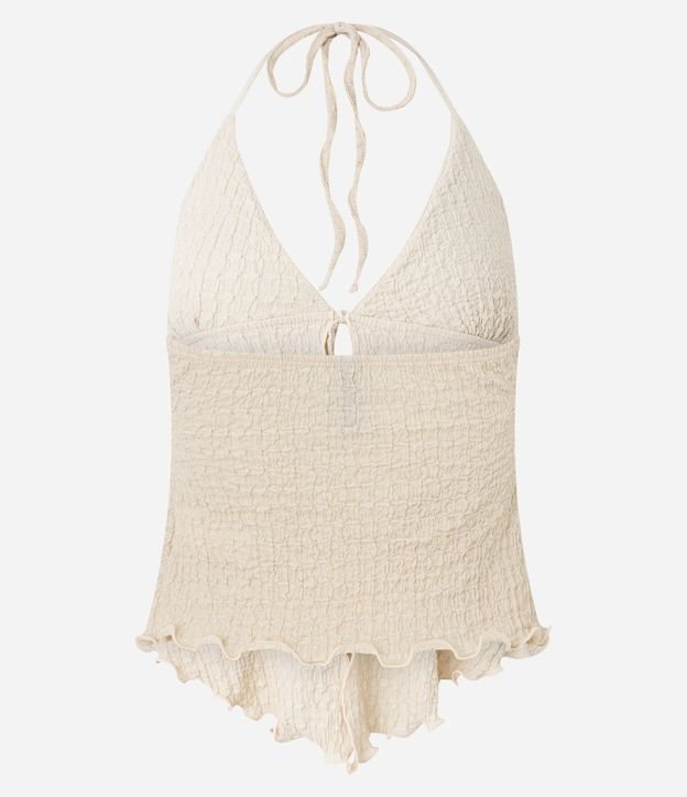 Blusa Frente Única Texturizada con Lazo y Bajo Nube 10