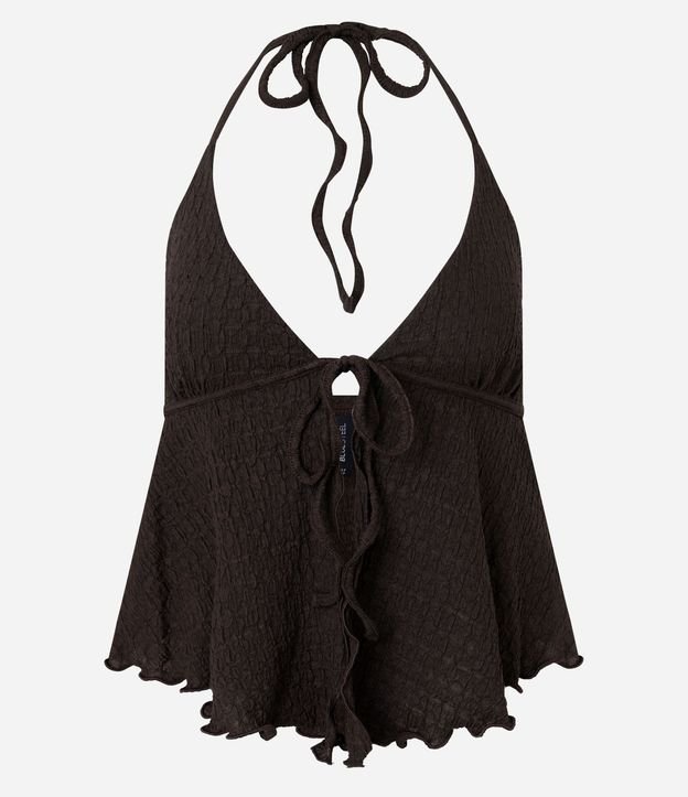 Blusa Frente Única Texturizada con Lazo y Bajo Nube 11
