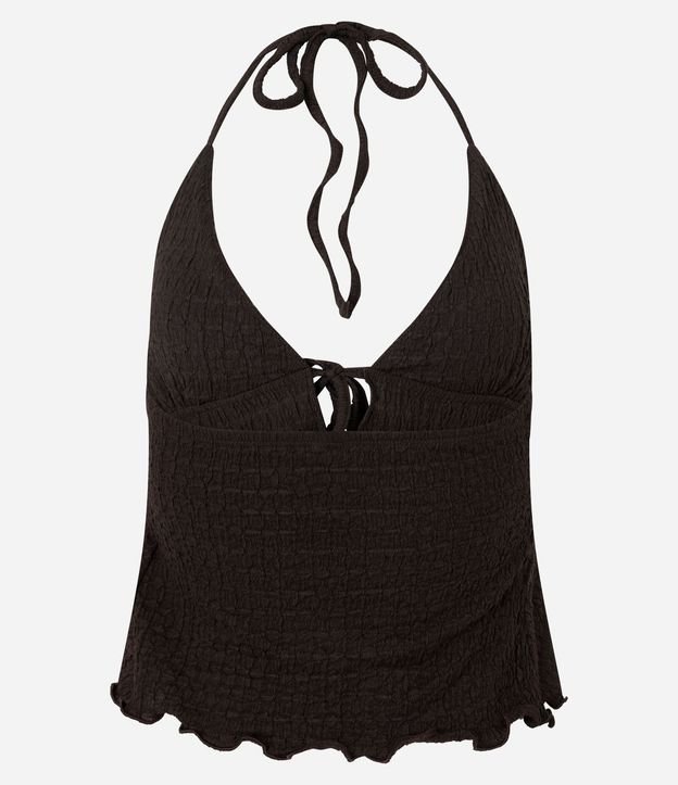 Blusa Frente Única Texturizada con Lazo y Bajo Nube 13