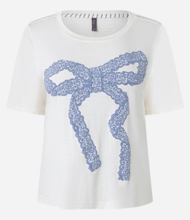Blusa de Pijama en Viscosa con Estampado de Lazo 4