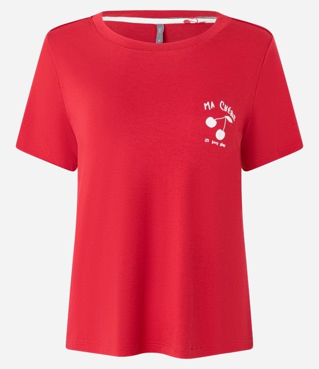 Blusa de Pijama en Viscosa con Estampado de Cereza 4