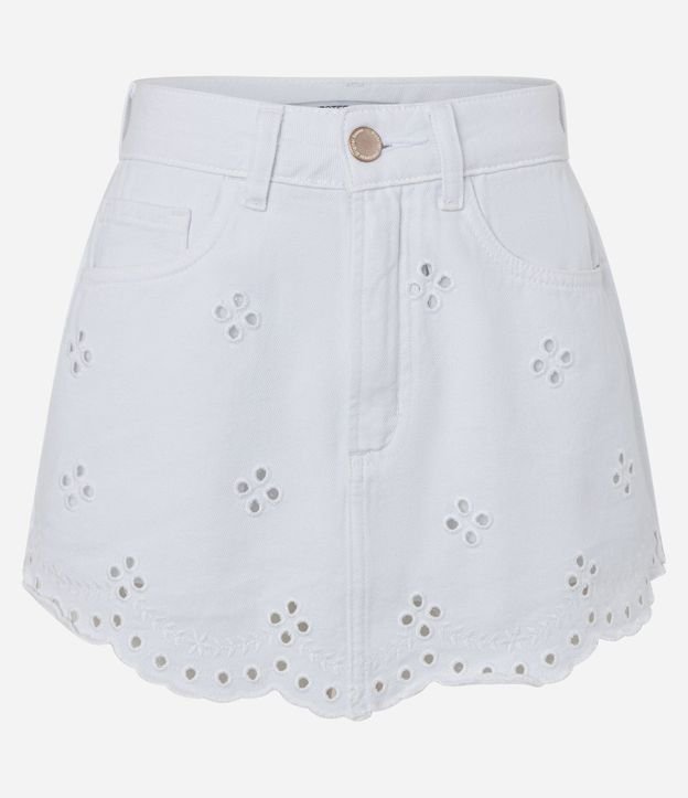 Short Pollera en Jeans con Bajo Nube y Bordado Cutout 5