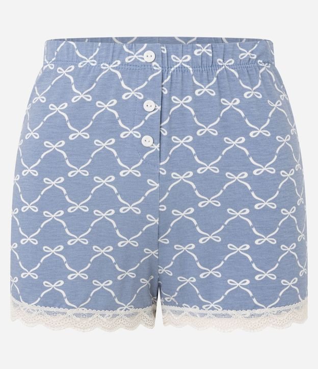 Short de Pijama en Viscosa con Estampa de Lacitos 5