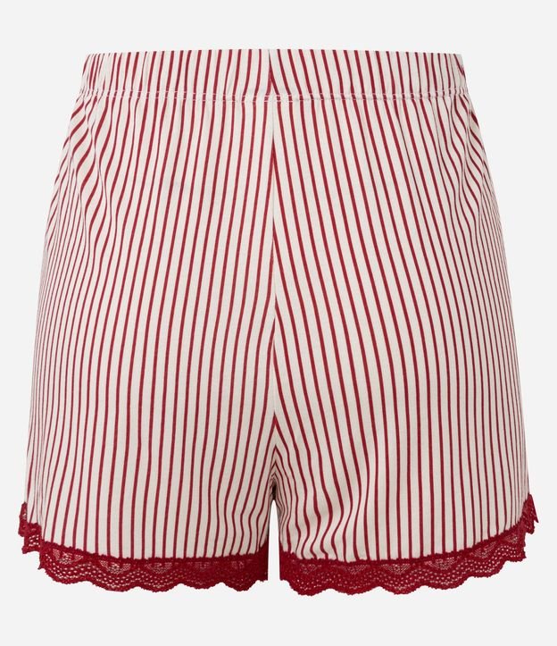 Short de Pijama en Viscosa Rayada con Botones y Encaje 6