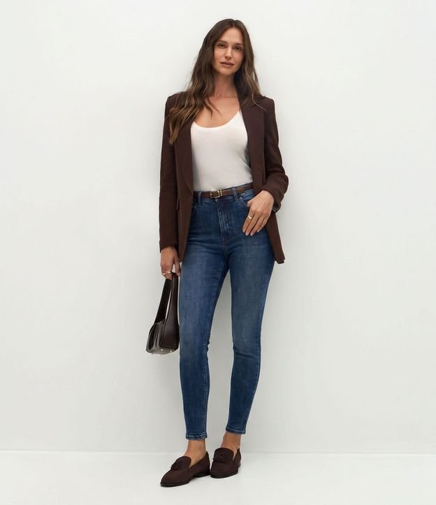 Pantalón Skinny en Jeans con Ruedo Plegado 1