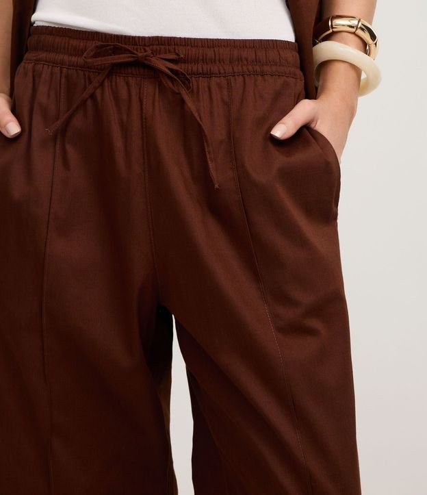 Pantalón Wide Leg en Sarga con Frisos 4