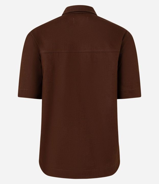 Camisa en Sarga con Bolsillo en el Pecho 6
