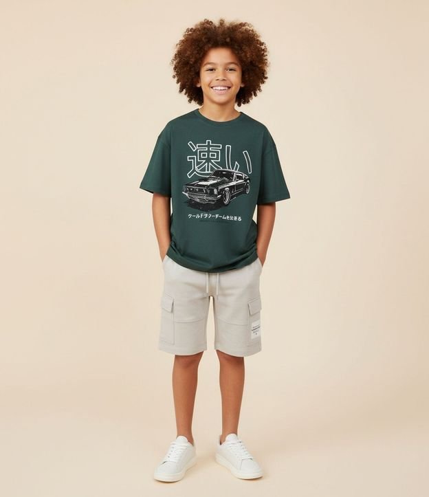 Remera Infantil Regular con Estampado de Japonismo - Talle 5 a 14 años