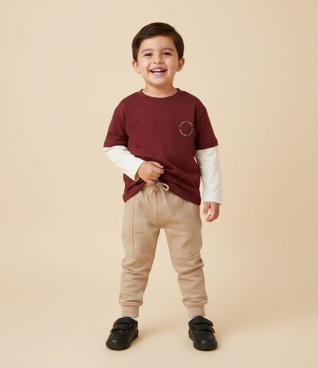 Pantalón Infantil en Fleece Canelado - Talle 1 a 6 años