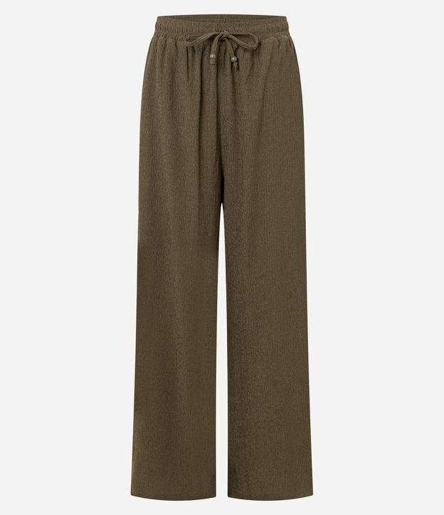 Pantalón Recto con Cintura Elástica y Lazo en la Cintura