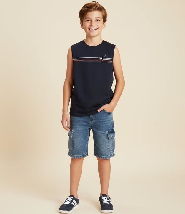 Musculosa Infantil con Estampa Rayas - Talle 5 a 14 años