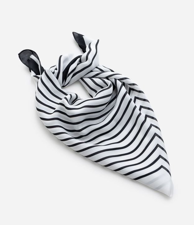 Pañuelo Satinado con Estampado Geométrico de Rayas 4