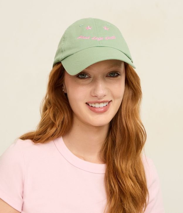 Gorra de Visera Curva en Sarga con Bordado Good Days Ahead 8
