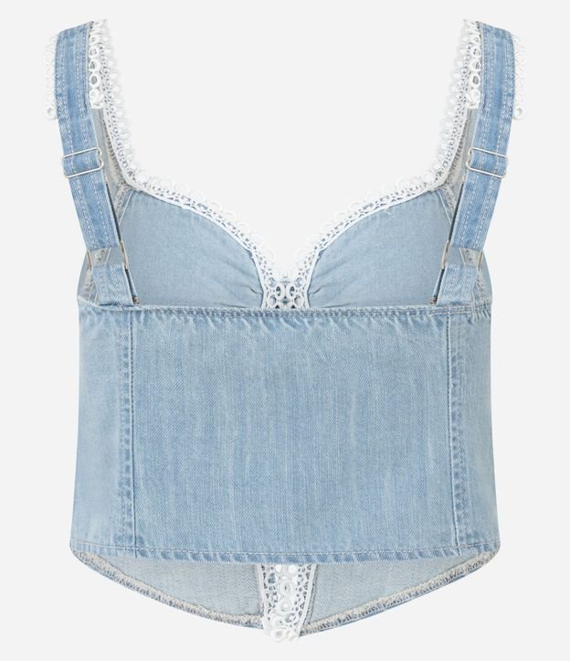 Blusa Cropped en Jeans con Botones Forrados en el Busto 8