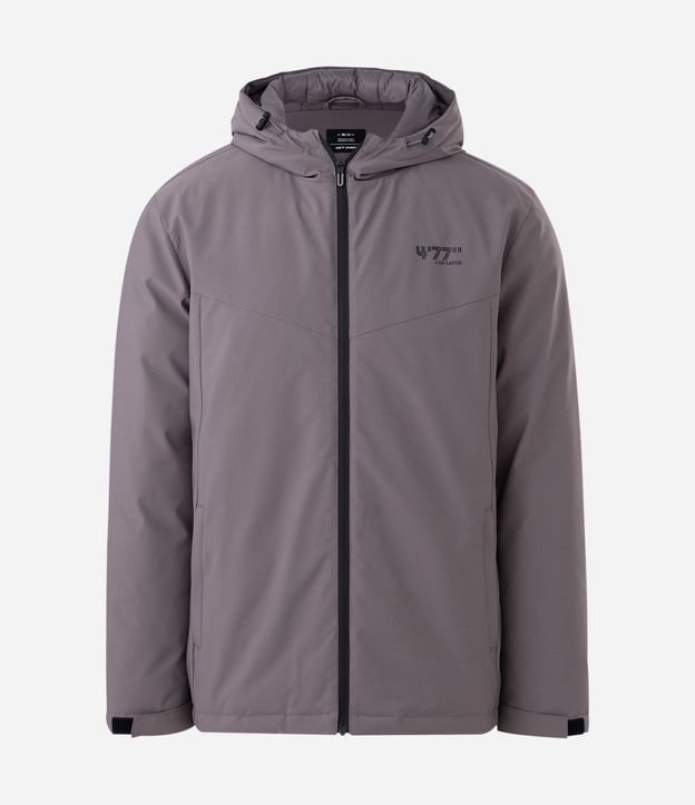 Campera Deportiva con Capucha y Estampa Lettering 4