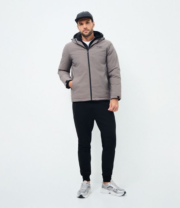 Campera Deportiva con Capucha y Estampa Lettering 2