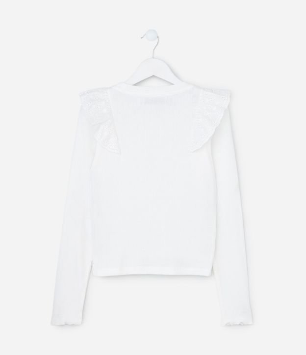Remera Infantil Rib con Volado de Broderie – Talle 5 A 14 años 3