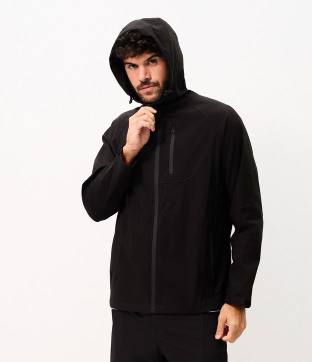 Campera Deportiva Tecnológica Resistente al Agua con Capucha