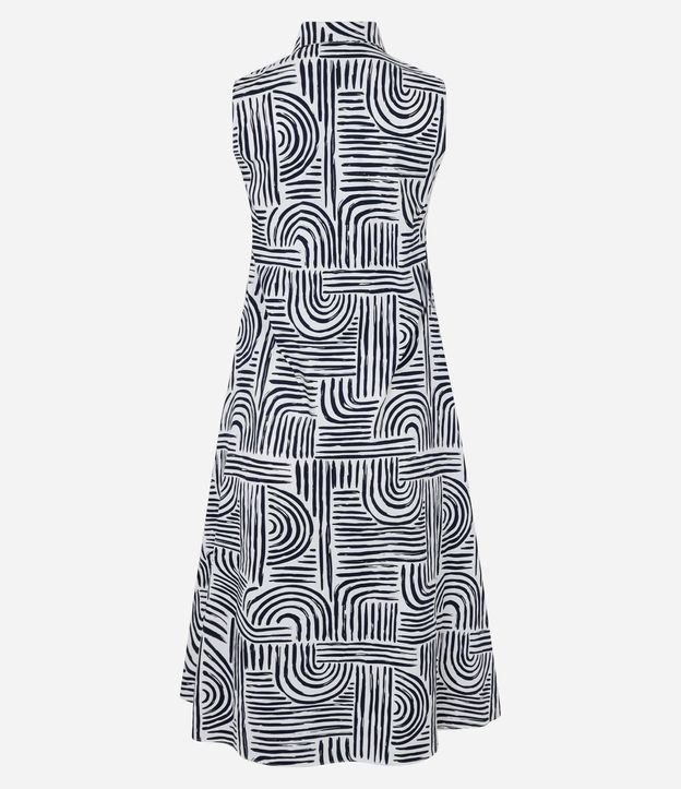 Vestido Evasê Midi en Tricolina con Estampado Geométrico 6