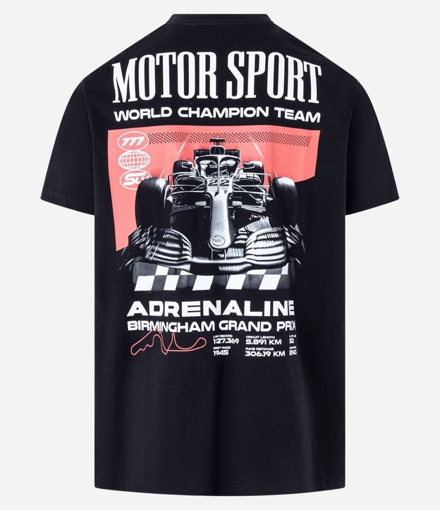 Remera Comfort en Algodón con Estampa y Lettering Motor Sport 9