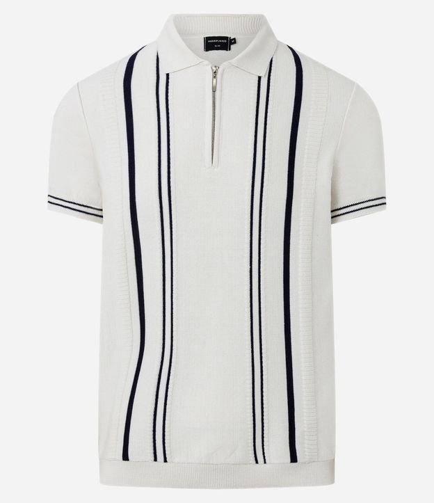 Camisa Polo Slim en Punto con Rayas Contrastantes 