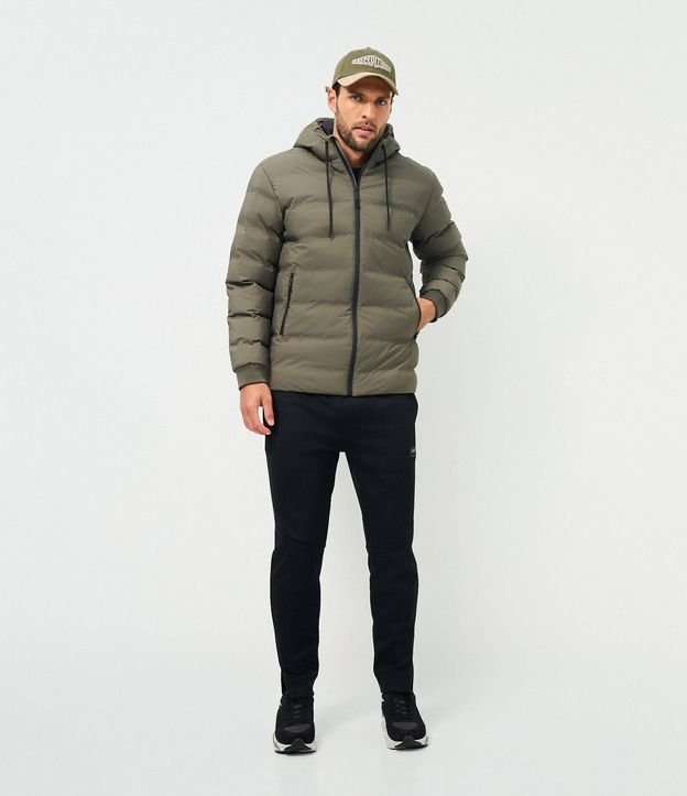 Campera Puffer Deportiva sin Costura con Capucha 2