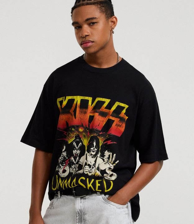 Remera Boxy en Algodón con Estampado Kiss 2