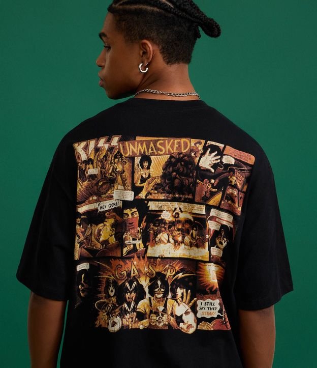 Remera Boxy en Algodón con Estampado Kiss