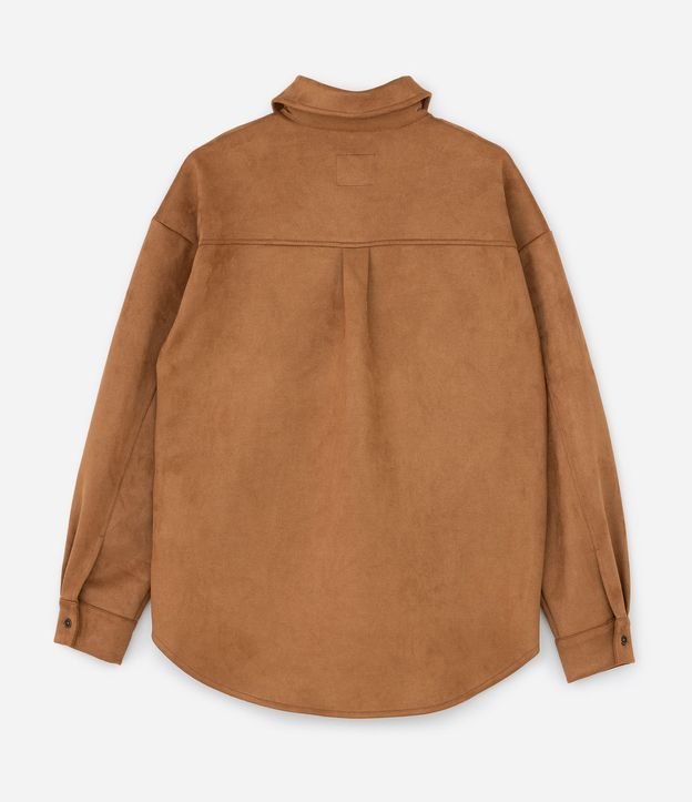 Camisa en Gamuza con Mangas Largas y Pequeño Bolsillo 6