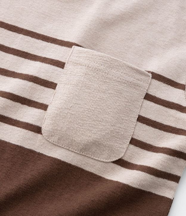 Remera Infantil Regular con Estampa de Rayas y Pequeño Bolsillo - Talle 5 a 14 años 7