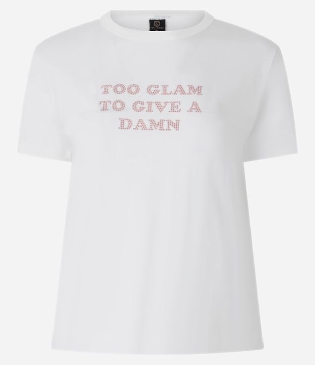 Remera en Algodón con Estampa Too Glam en Strass 6