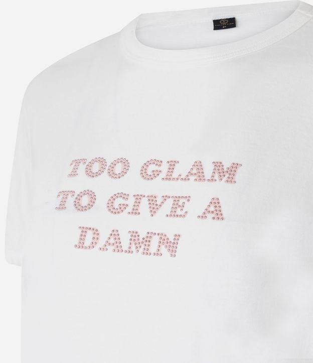 Remera en Algodón con Estampa Too Glam en Strass 7
