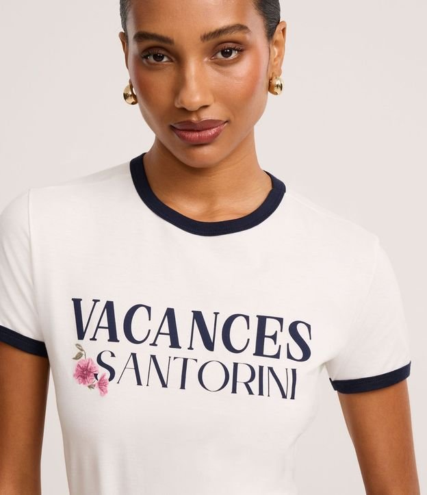 Blusa Baby Look en Algodón con Estampado Vacances Santorini 3