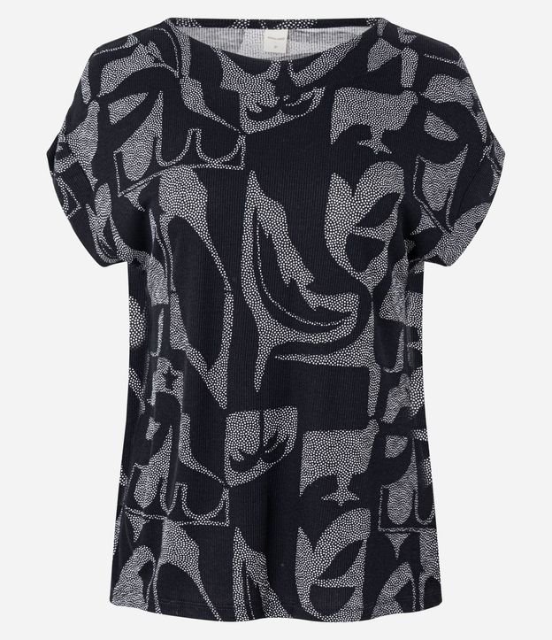 Blusa en Rib con Estampa Abstracta 5