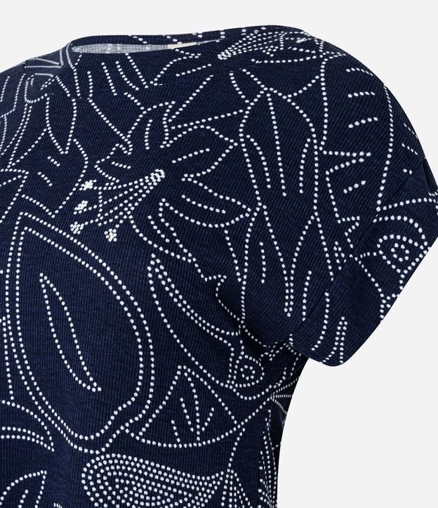 Blusa Acanalada en Rib con Estampa Floral y Follaje 6