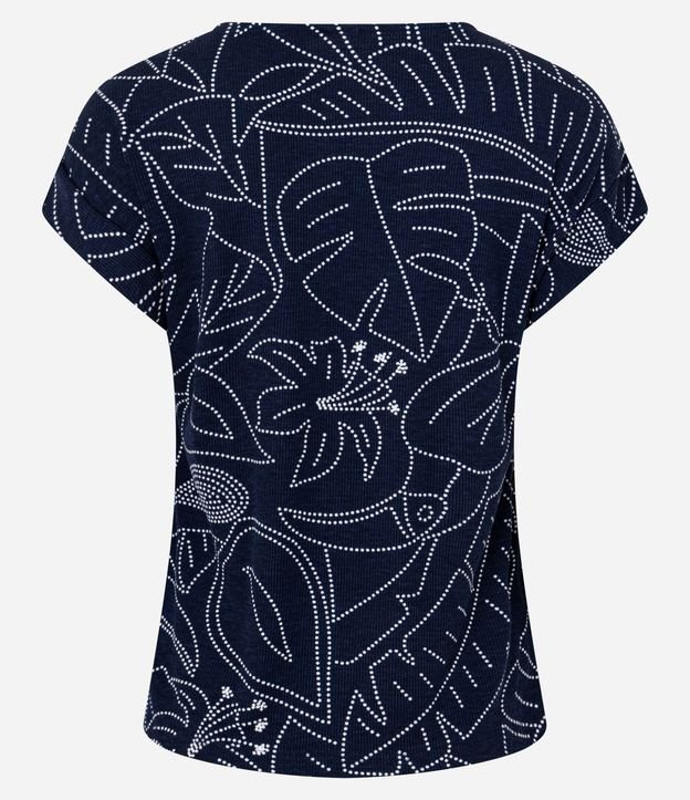 Blusa Acanalada en Rib con Estampa Floral y Follaje 7