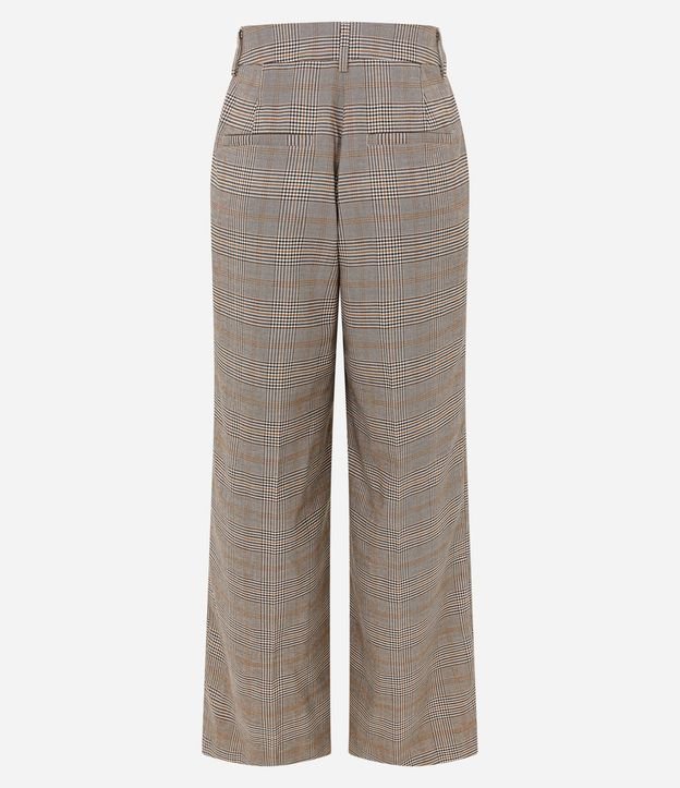 Pantalón Wide Leg en Sastrería con Estampa de Cuadros 6