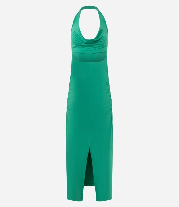 Vestido Frente Única Largo en Microfibra con Escote Degagê 3
