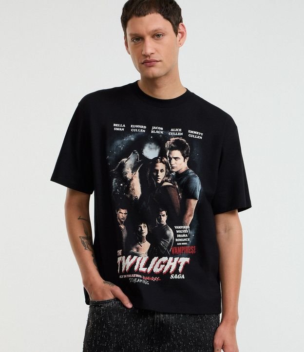 Remera Comfort en Algodón con Estampa Crepúsculo
