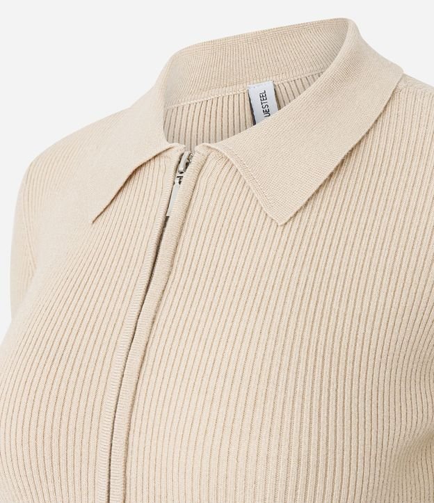 Blusa Manga Larga en Punto Texturizado con Cremallera Delantera 5