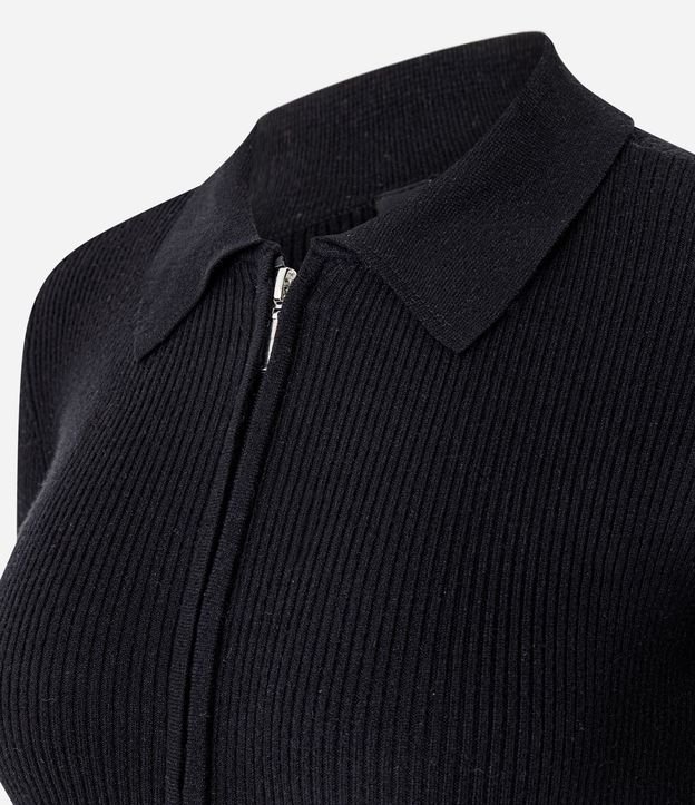 Blusa Manga Larga en Punto Texturizado con Cremallera Delantera 6