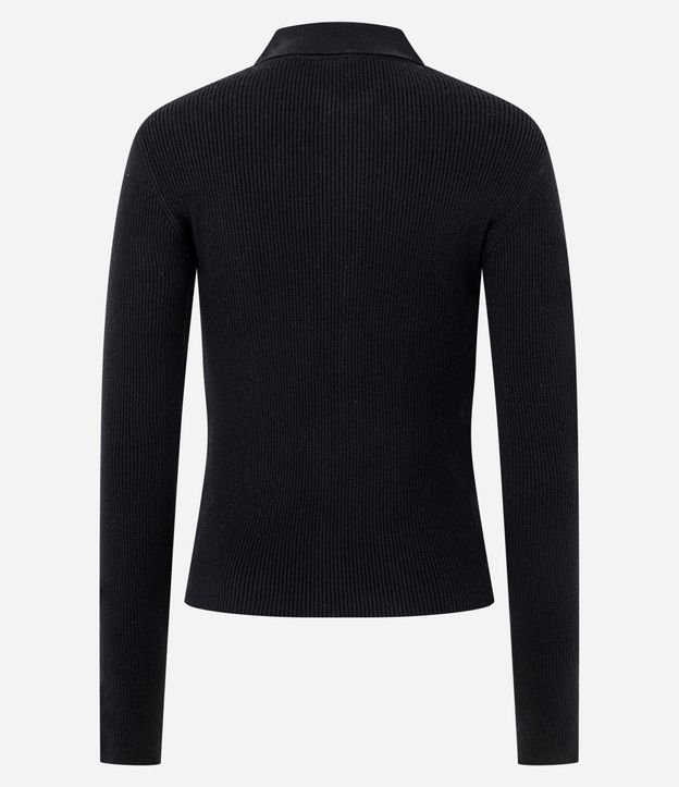 Blusa Manga Larga en Punto Texturizado con Cremallera Delantera 7