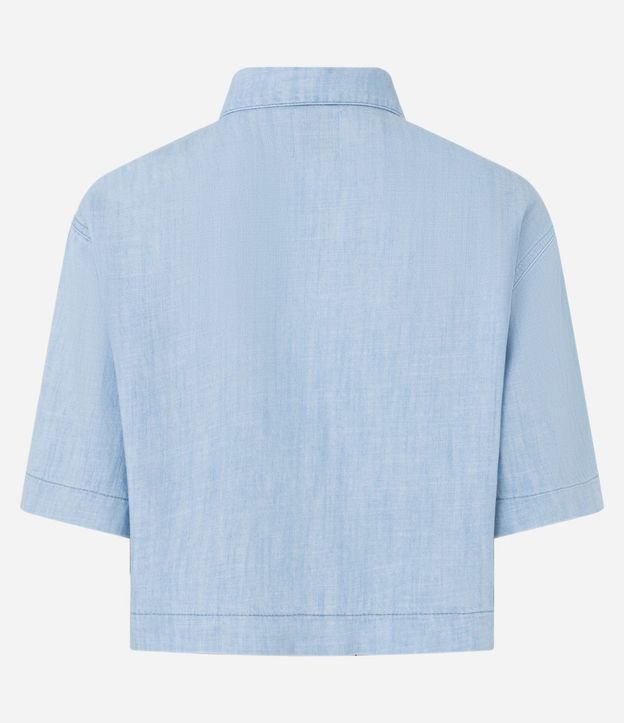 Camisa Boxy en Jeans con Cuello Polo 5