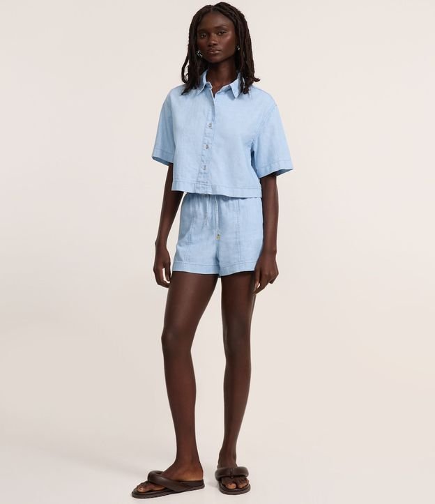 Camisa Boxy en Jeans con Cuello Polo 2