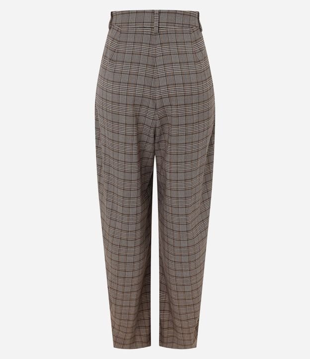 Pantalón Barrel en Sastrería con Estampado de Cuadros 6