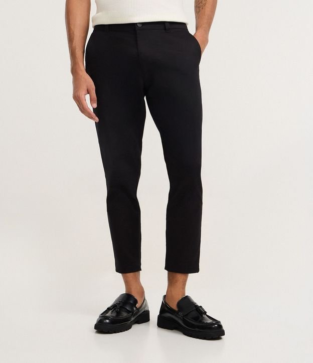 Pantalón Slim en Sarga Cintura con Trabillas y Bolsillo 2
